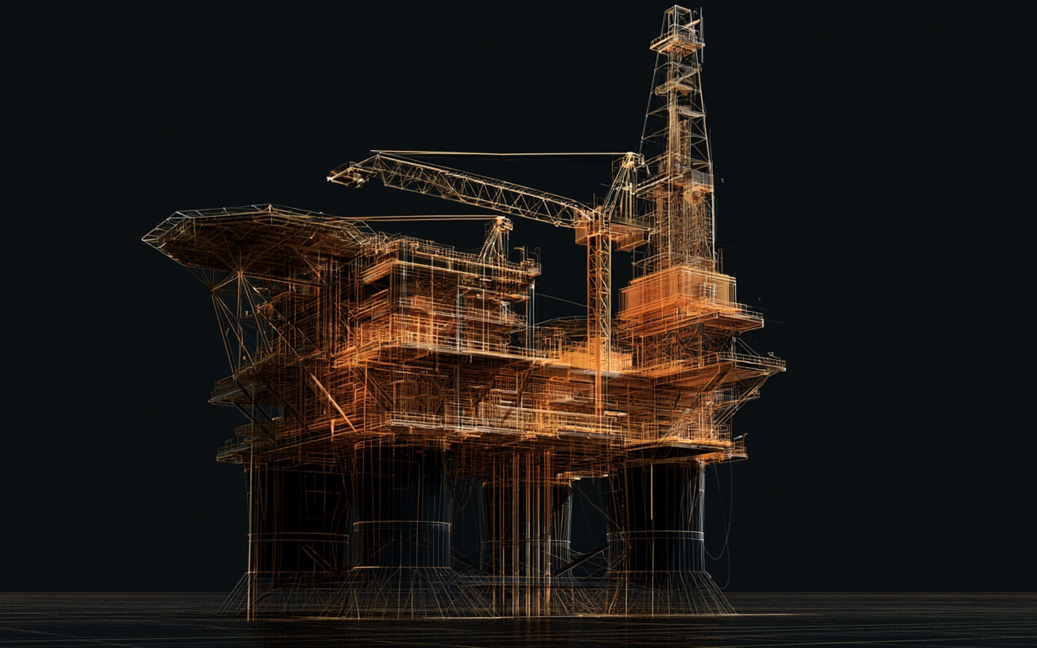 Illustration of an offshore platform from a second vantage point